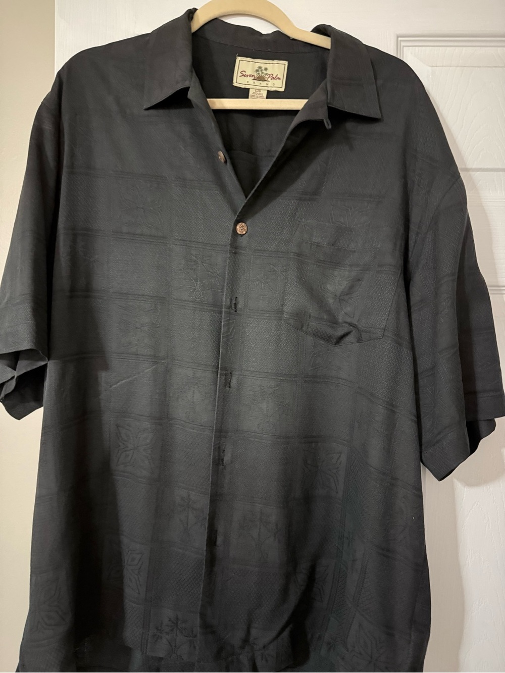 Seven Palms Black Short-Sleeve Button-Up Shirt Jacket